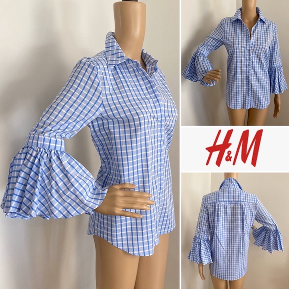 H&M Tops - BNWOT H&M Bell Sleeve Button Down Blouse